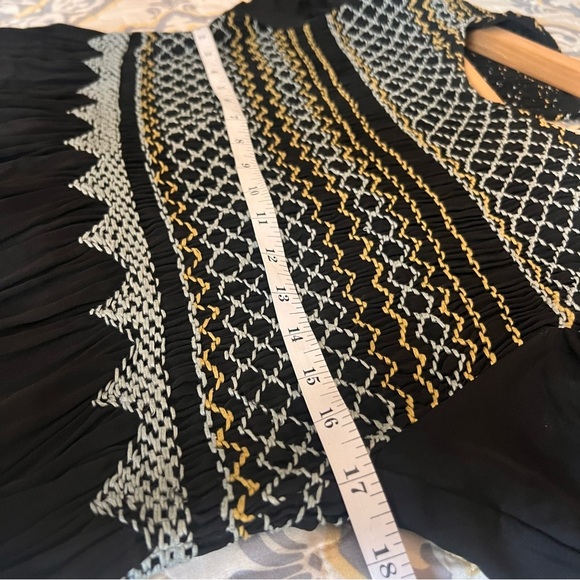 FREE PEOPLE Black Late Night Picnic
Embroidered Smock Mini Dress, Small - Picture 10 of 11